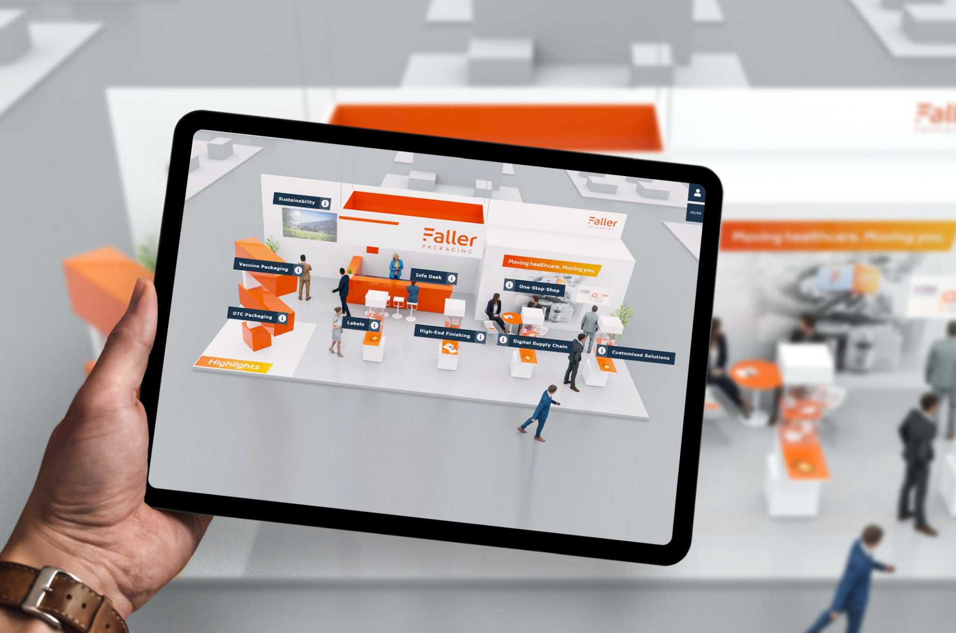 Digitale Messe auf einem iPad von commalive