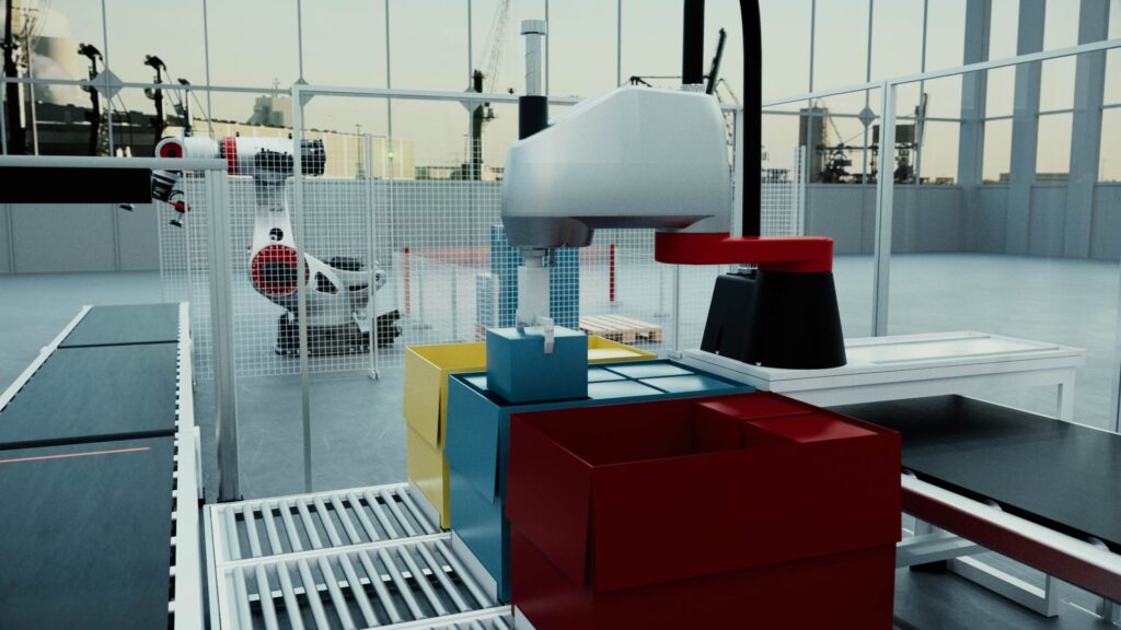 3D Visualisierung eines Sortierungs Roboter von Kendrion