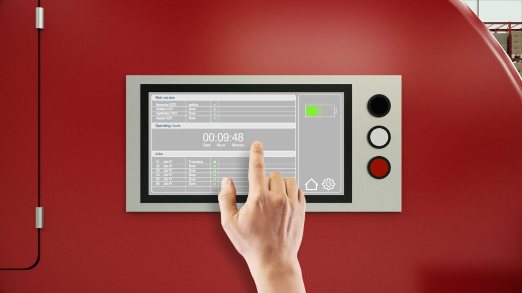 3D Animation eines Touch Displays des Transportsystems von Kendrion