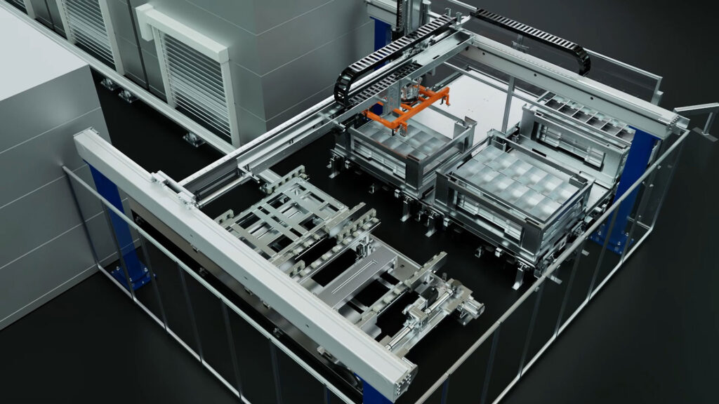 3D Visualisierung der Battery Handling Anlage von Läpple