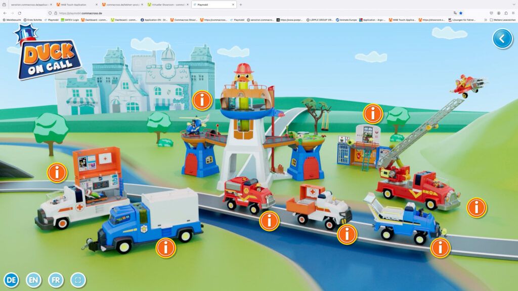 playmobil virtueller showroom produktpraesentation duck on call-commalive